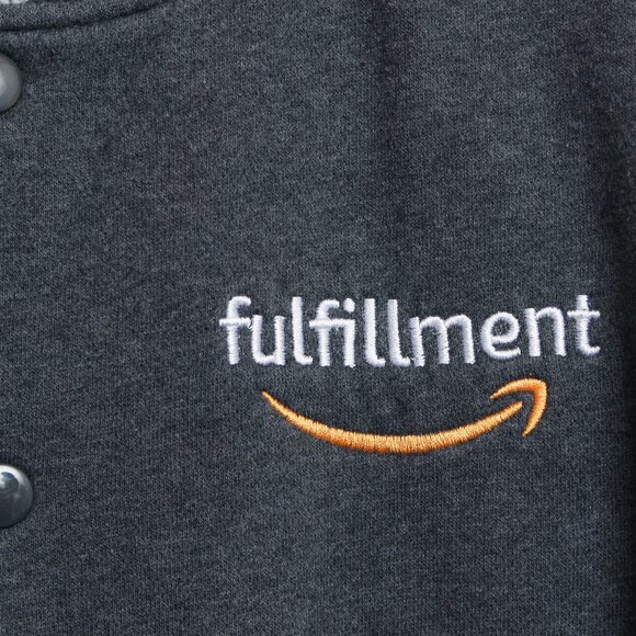 Amazon Fulfillment Varsity Jacket Mens XS Gray - Picture 6 of 7